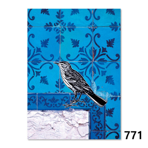 771 Kachelwand mit Street-Art Sticker, Lissabon